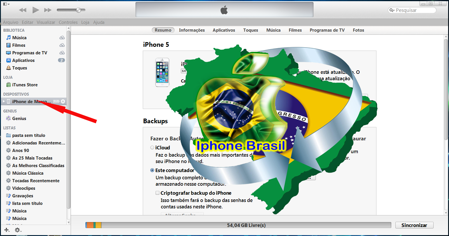 iTunes - resumo do iPhone