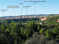 Panoràmica de Puig-reig i de les serres de Castellnou de Bages des de Galera