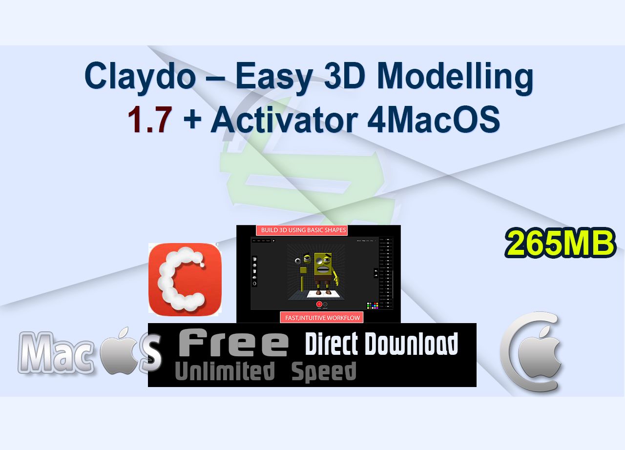 Claydo – Easy 3D Modelling 1.7 + Activator 4MacOS