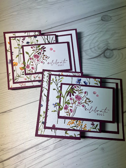 Floral greeting cards using Stampin' Up! Dainty Flowers Designer Series Paper