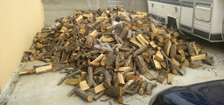 Pile of wood outside