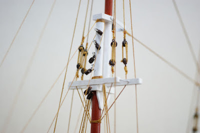 帆船模型・ブルーノーズ。５、ロープを張りました。
