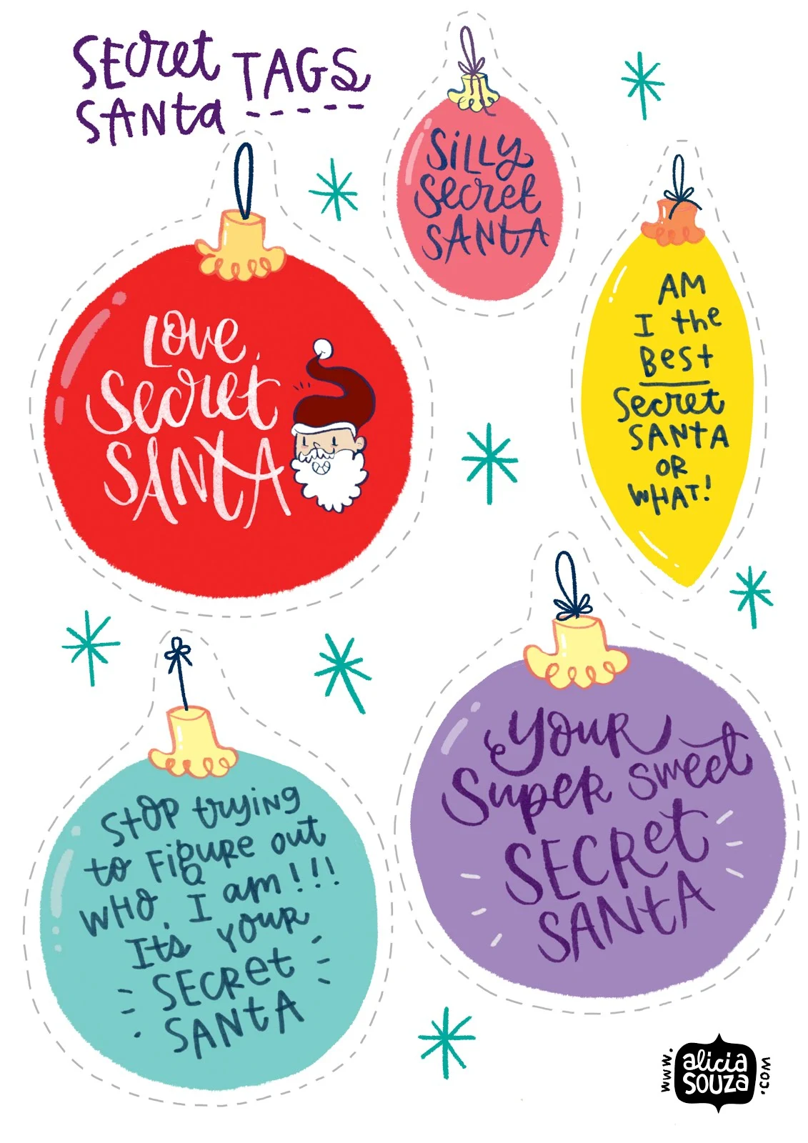 Alicia Souza Free Secret Santa tags and seasony stuff
