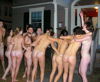 Nude party at the beach