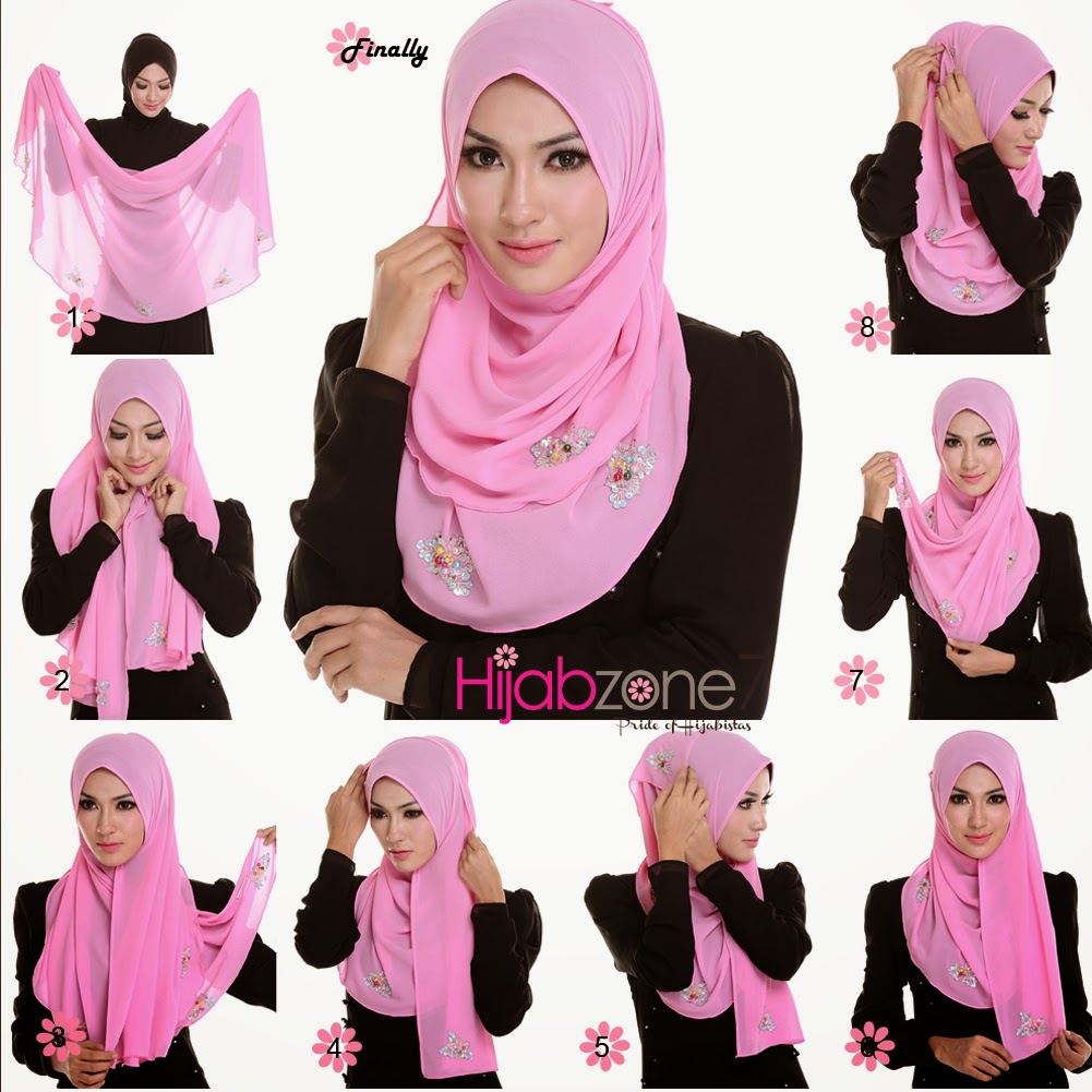 Tutorial Hijab Segi Empat Modern  Untuk Wajah Bulat Hijab Terlengkap