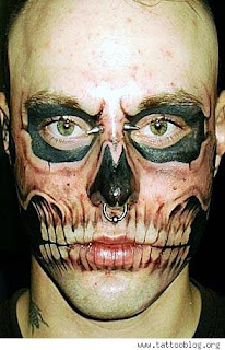 Guys with Crazy Skull Face Tattoo