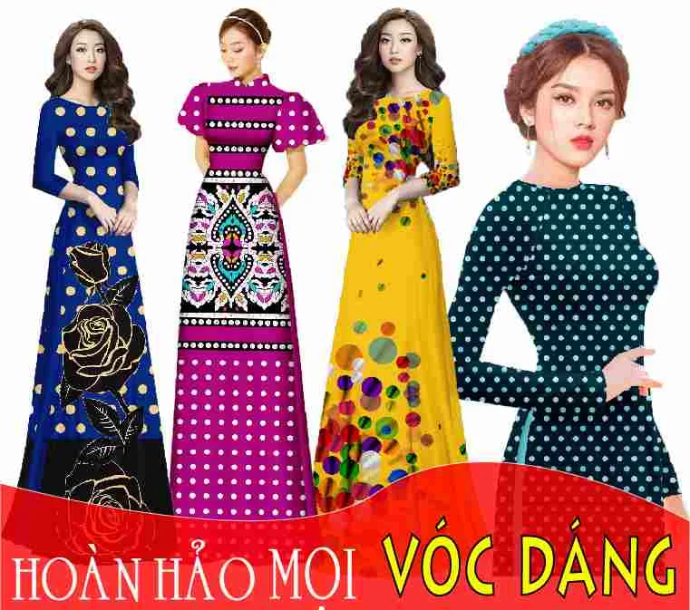 ÁO DÀI CHẤM BI đẹp HOÀN HẢO với mọi VÓC DÁNG LÀN DA