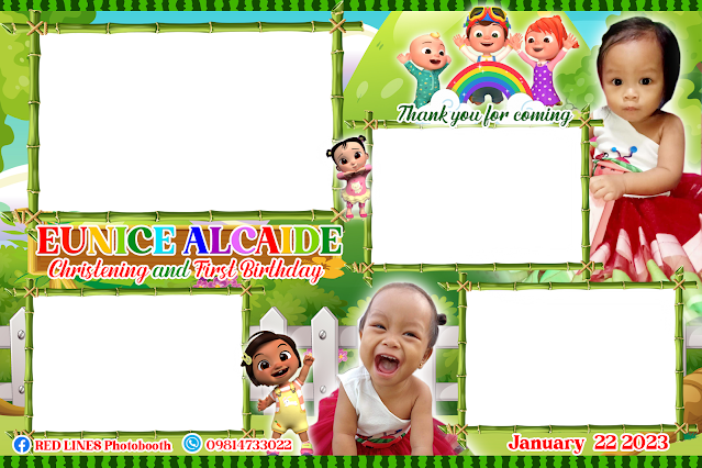 Cocomelon Photobooth Template for First Birthday
