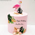 Happy Birthday Pink Flamingo Cake With Name