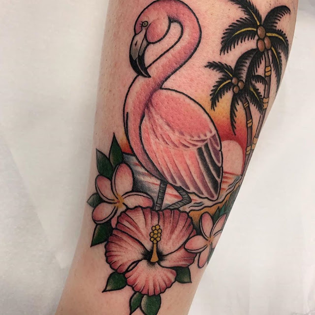 Tatuagens de flamingo para as mulheres 