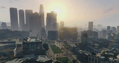 GTAV Online GamePlay City Skyline courtesy of RockStarGames for NewGTAgame.co.uk