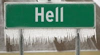 Icicles on Hell Sign