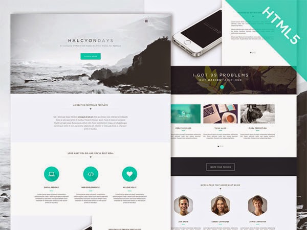 Halcyon Days – One Page HTML Template