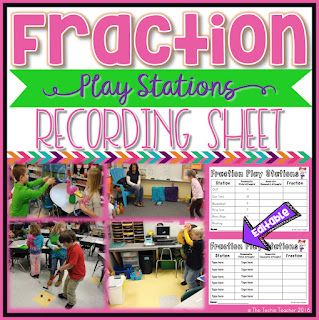 My Favorite Way to Kick Off a Fractions Unit: Have fun introducing fractions with fraction play stations. Your students will enjoy this mode of kinesthetic learning while they work with the fraction vocabulary terms: "numerator" and "denominator".