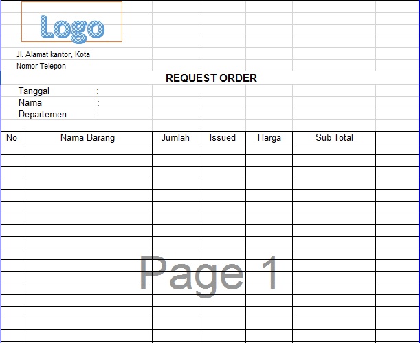 Form Request Order ~ Contoh Surat Kantor
