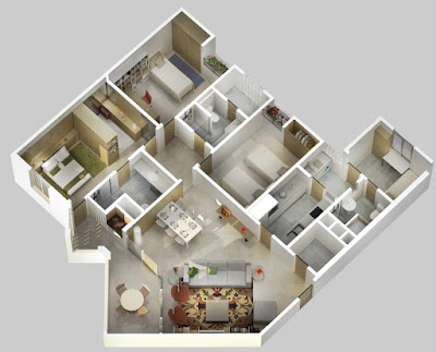 desain rumah sederhana 3 kamar 1 lantai terbaru