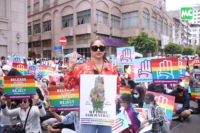 ဝင်းမင်းသန်း၊ ဟန်လေး နှင့် LGBTQ အဖွဲ့များ ဆန္ဒထုတ်ဖော် 