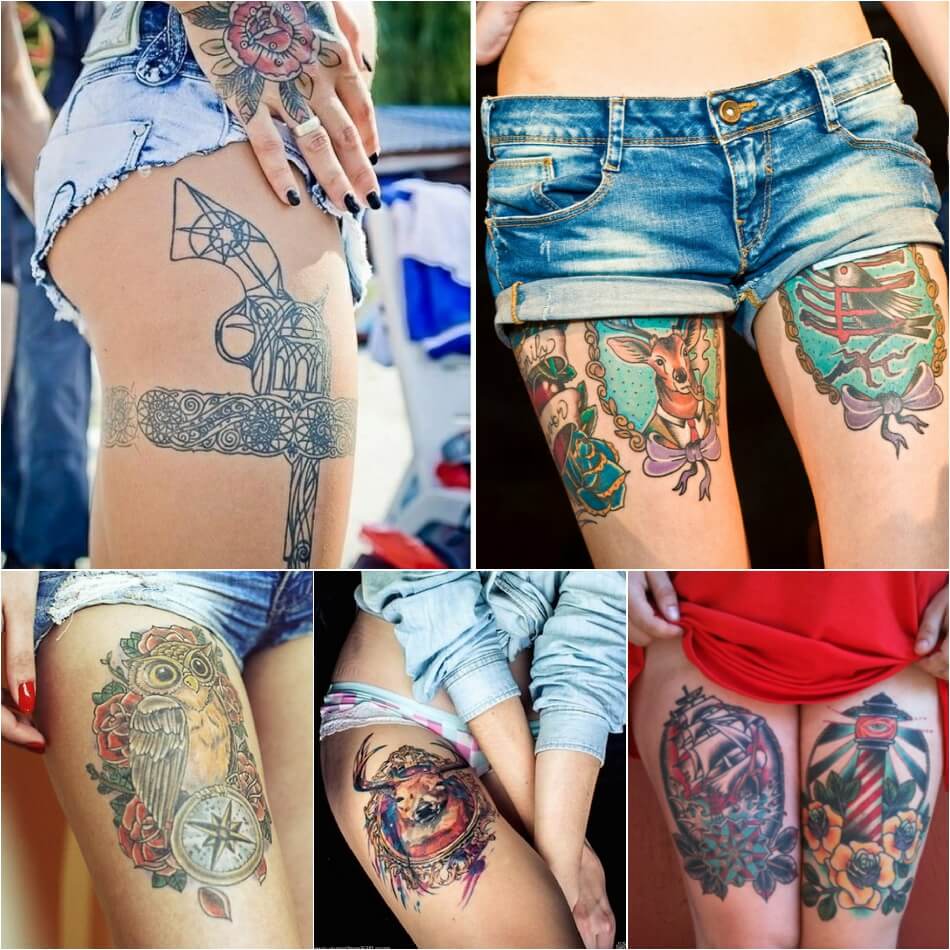 Tatuaje de muslo para chicas