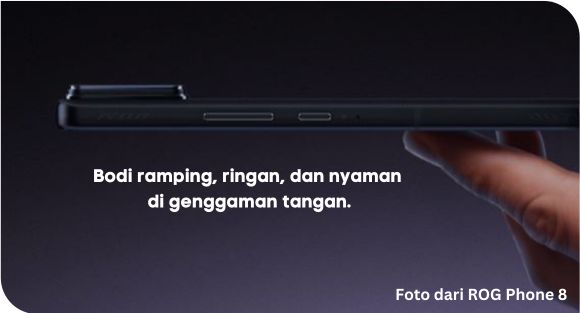 Bodi ramping ringan dan nyaman di genggaman tangan