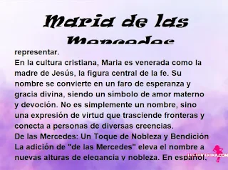 ▷ Significado del nombre Maria de las Mercedes