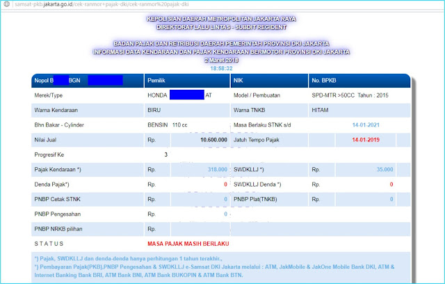 cek status kendaraan berdasarkan nopol