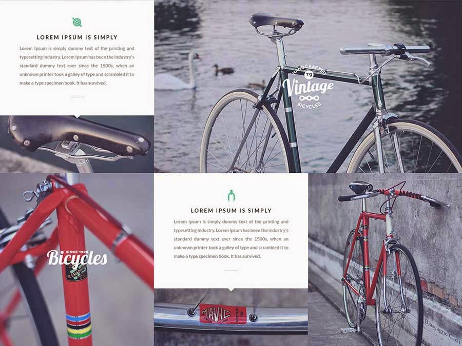 Bicycle – Free OnePage PSD Template