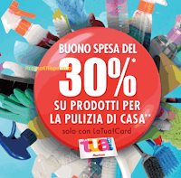 Logo Con la Casa pulita Auchan ti rende un buono spesa del 30%