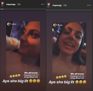 Trey songz joins in Inanna's joke about 'Nana' song being about her