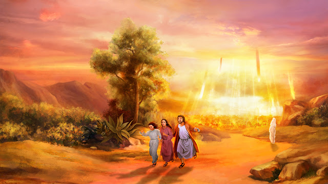 全能神教會圖片—耶和華降硫磺火與索多瑪