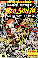 Red Sonja riding a demon horse! 