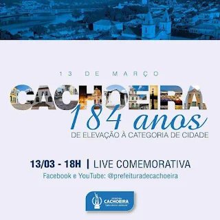 Imagem: Cachoeira celebra 184 anos da elevação à categoria de cidade