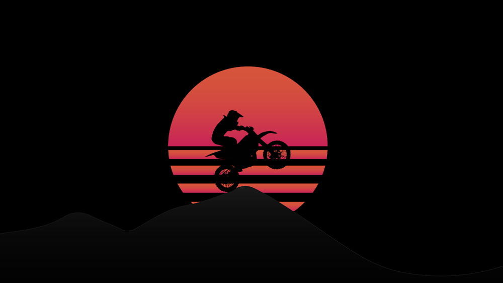 MINIMALIST BACKGROUND WALLPAPER - MOTOCROSS SYNTHWAVE