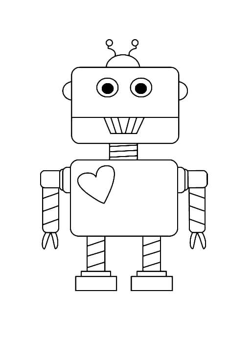 heart robot coloring