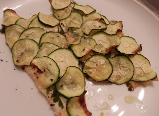 Sea bass fillets with a courgette crust