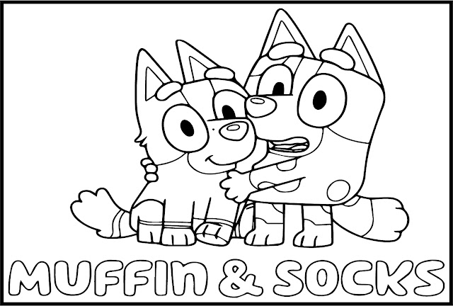 Muffin and Socks from Bluey