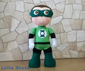 Boneco Super herói em feltro Lanterna Verde