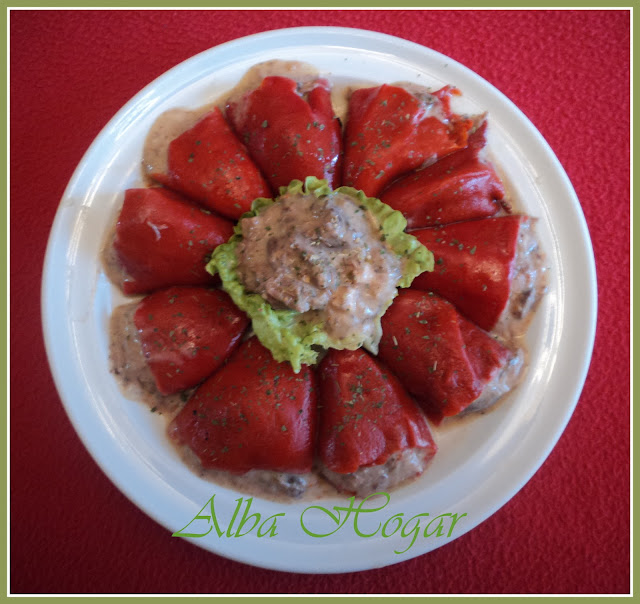 pimientos rellenos de carne carbonara alba hogar