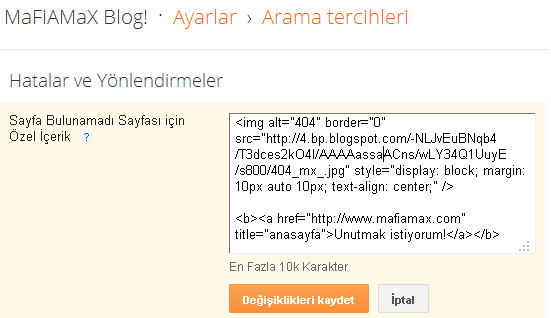 Özel 404 Sayfası