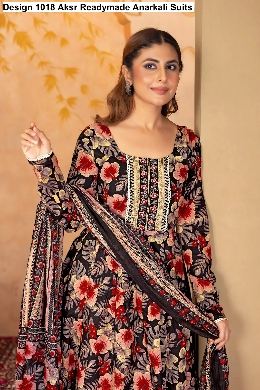 Design 1018 Aksr Cotton Handwork Readymade Anarkali Suits