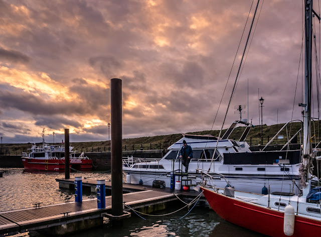 Photo of sunset over Ravensdale at Maryport Marina on Tuesday