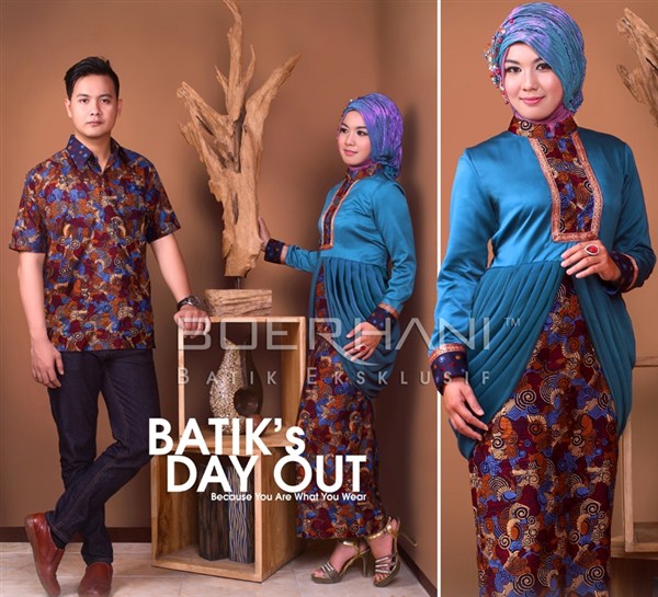 Trend model baju muslim batik sarimbit couple keluarga terbaru 2017/2018