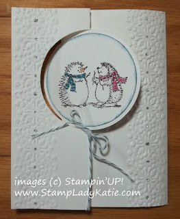 Winter Card made with Stampin'UP!'s Hedgehog Stamps and Thinlit Circle Die 