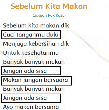 Lagu Sebelum Makan