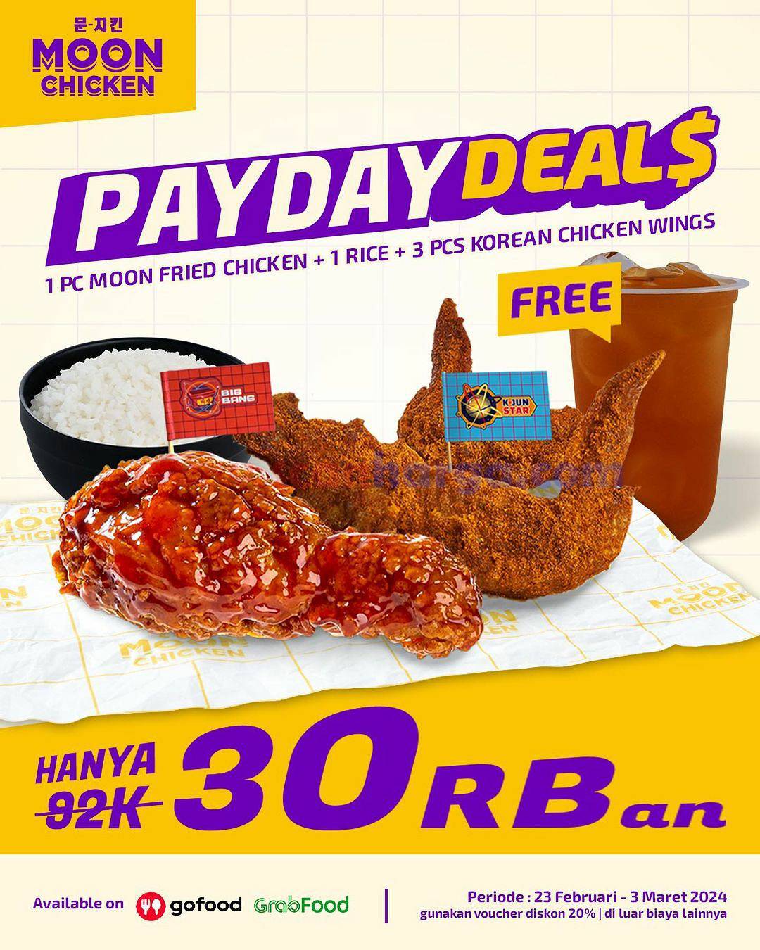 Promo Moon Chicken Payday Deals – Hanya Rp. 30Ribuan