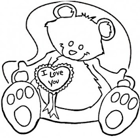 valentine teddy coloring printables