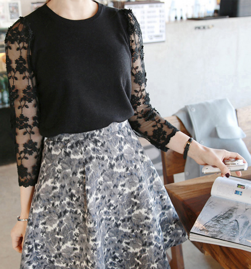 Lace Sleeves T-Shirt
