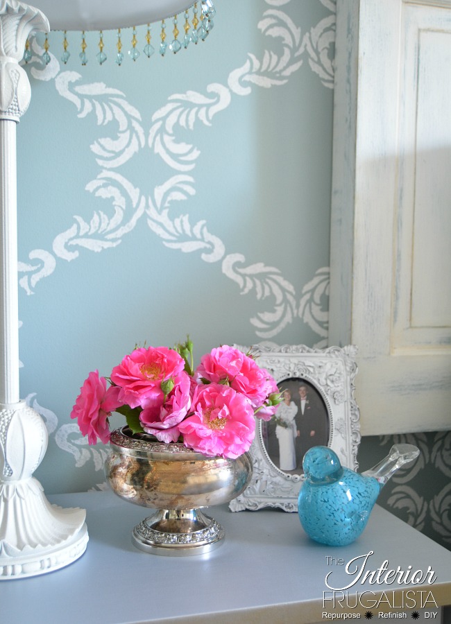 Master Bedroom Lattice Wall Stencil