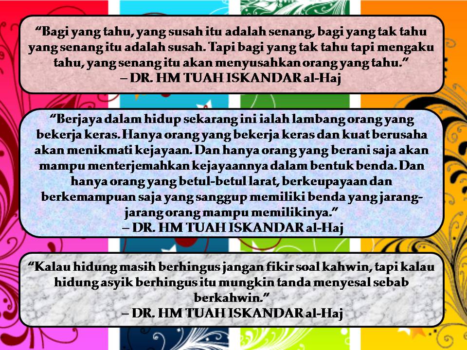 Dari Dr. HM Tuah Iskandar Al-Haj - Yumida