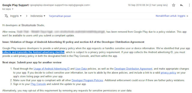 Aplikasi android di google play store dihapus google