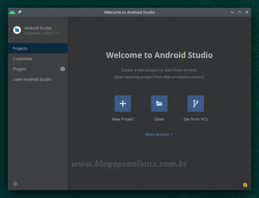 Android Studio executando no openSUSE Leap 15.4